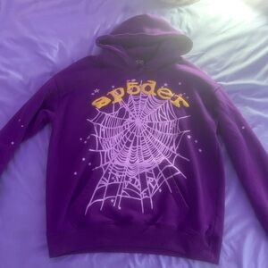 Spyder Purple Hoodie with Web Design